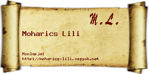 Moharics Lili névjegykártya
