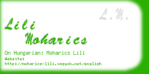 lili moharics business card